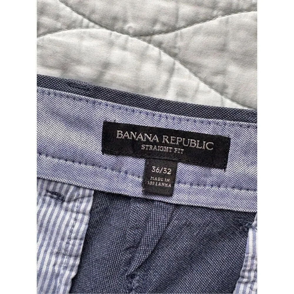 Banana Republic Straight Fit blue cotton chino pants - 36/32
